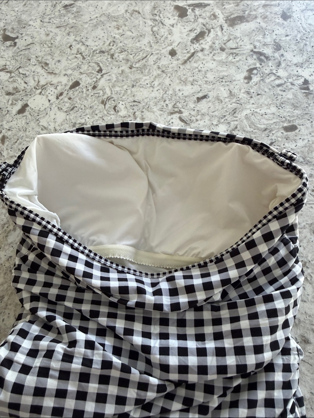 Black and White Gingham swimsuit with or without adjustable strap - Picture 7 of 7